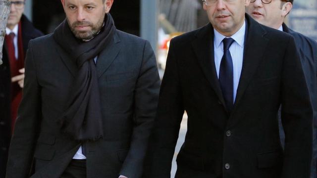 Sandro Rosell y Josep Maria Bartomeu, a las puertas de la Audiencia Nacional.