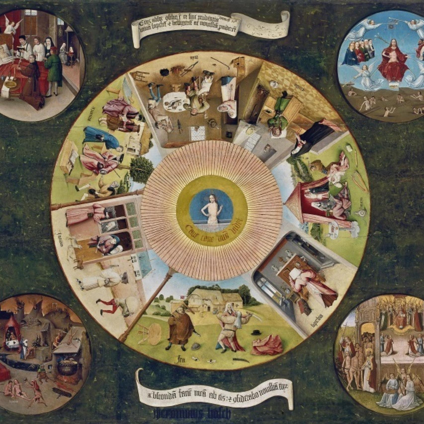 Mesa de los pecados capitales, en el Museo del Prado.