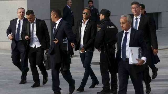 Neymar a su llegada a la Audiencia Nacional.