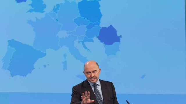 El comisario de Asuntos Económicos, Pierre Moscovici, en rueda de prensa