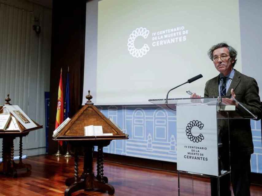José María Lassalle durante el acto de presentación en la BNE.