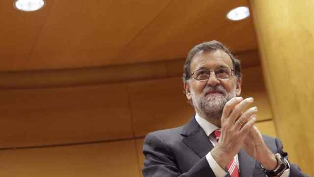 Mariano Rajoy durante la reunión del grupo parlamentario popular en la Cámara Alta.