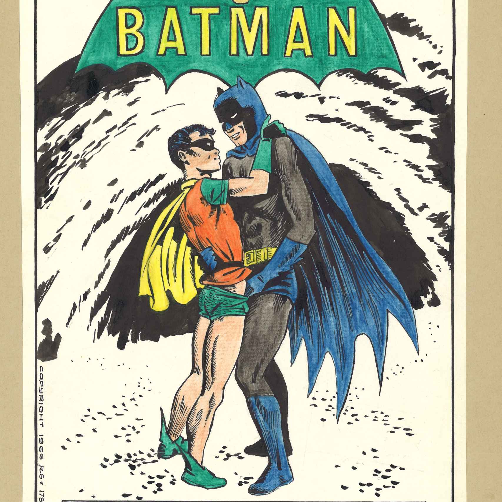 Batman y Robin se tocan en el museo
