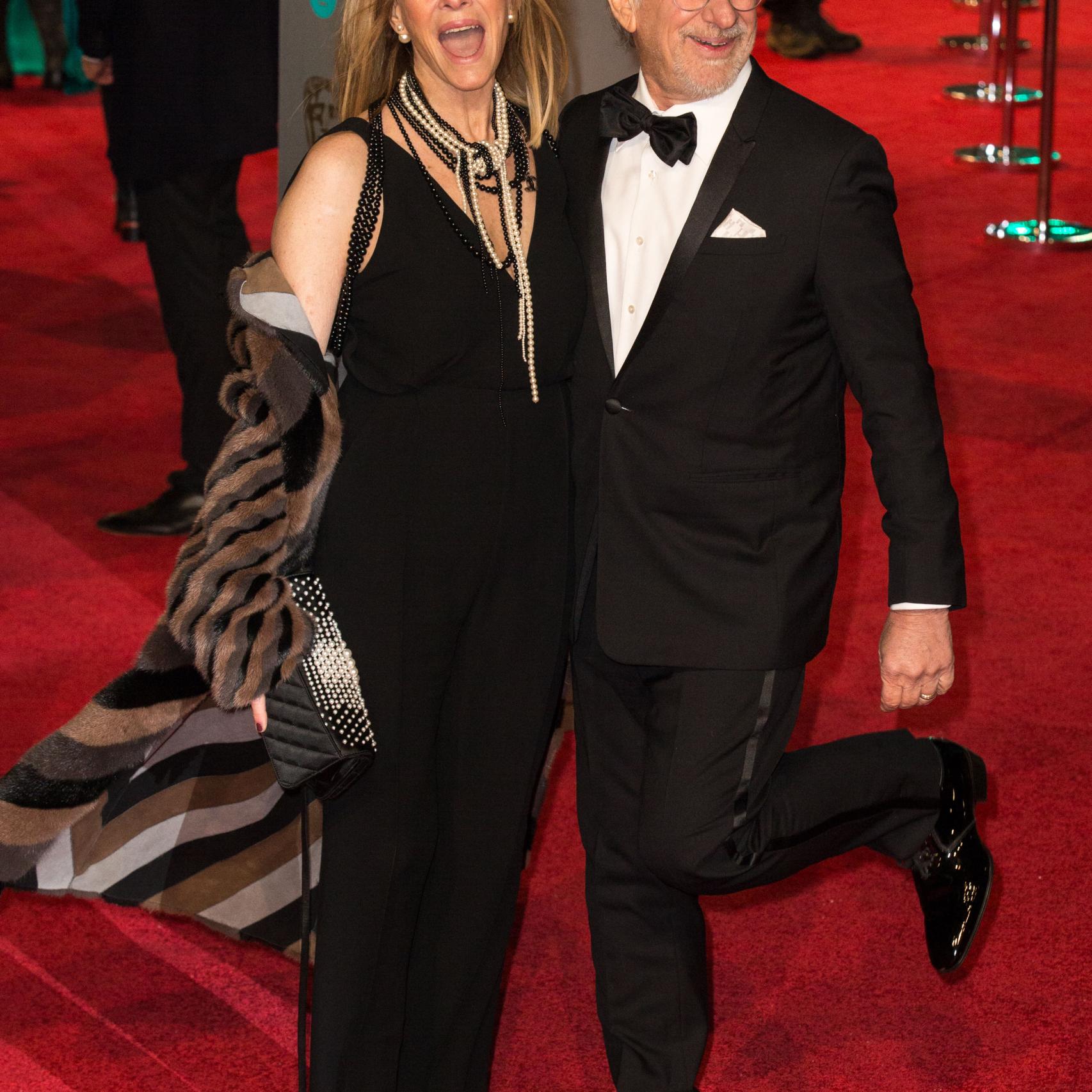 Kate Capshaw y Steven Spielberg en los premios Bafta 2016