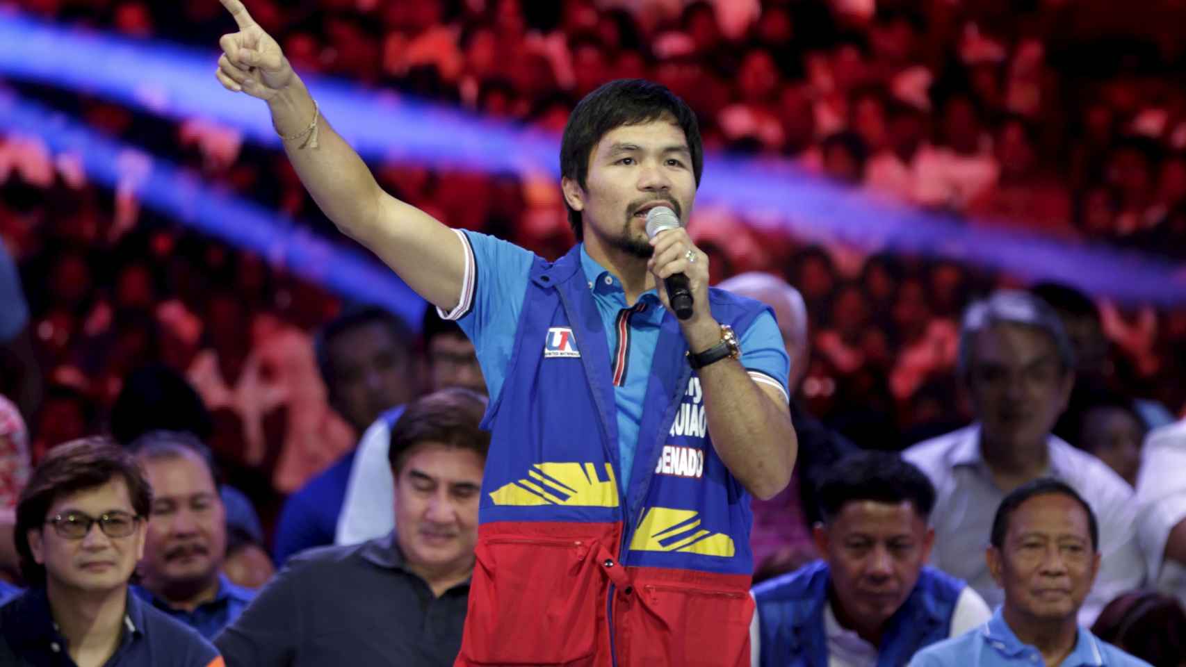 Manny Pacquiao durante un acto de campaña.