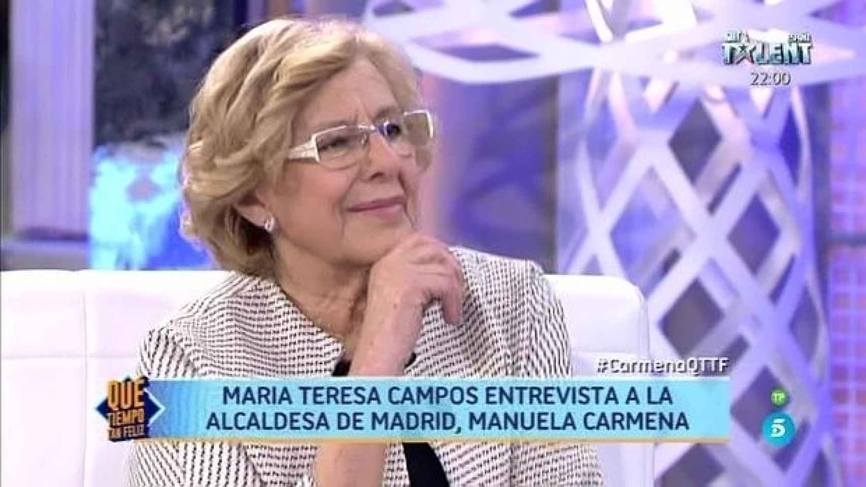 Manuela Carmena se sinceró este sábado con Mª Teresa Campos