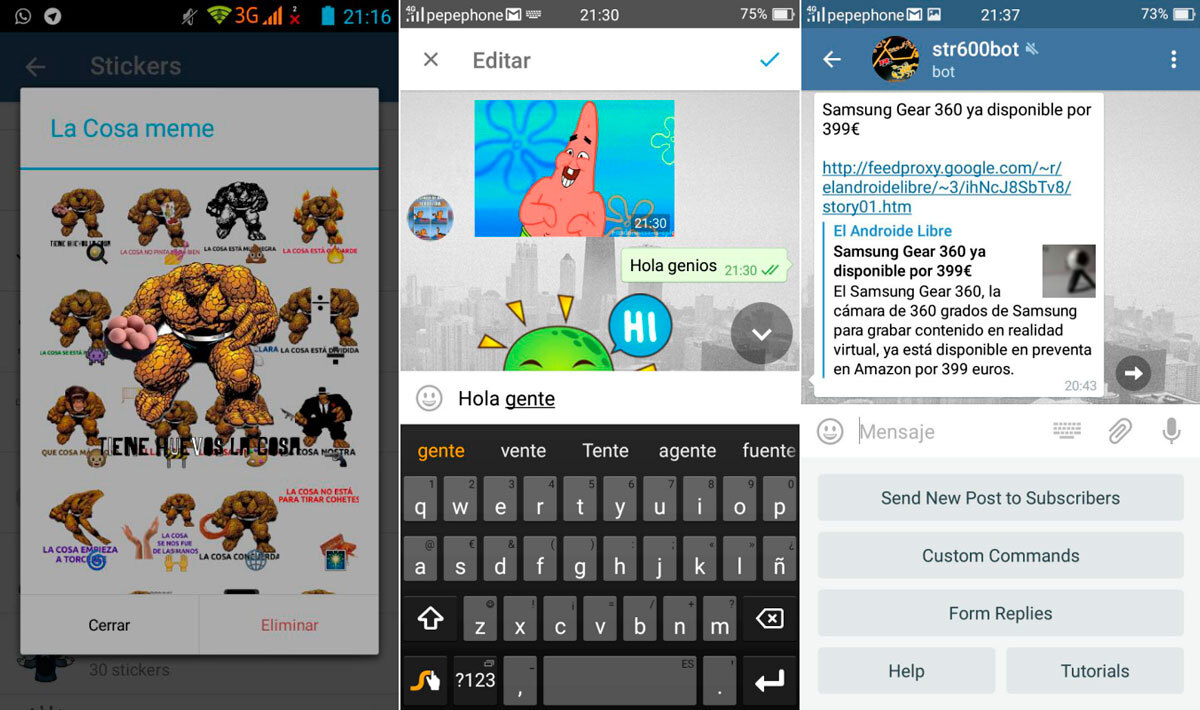 Telegram 3.6 llegan los canales 2.0 y la previsualización de stickers