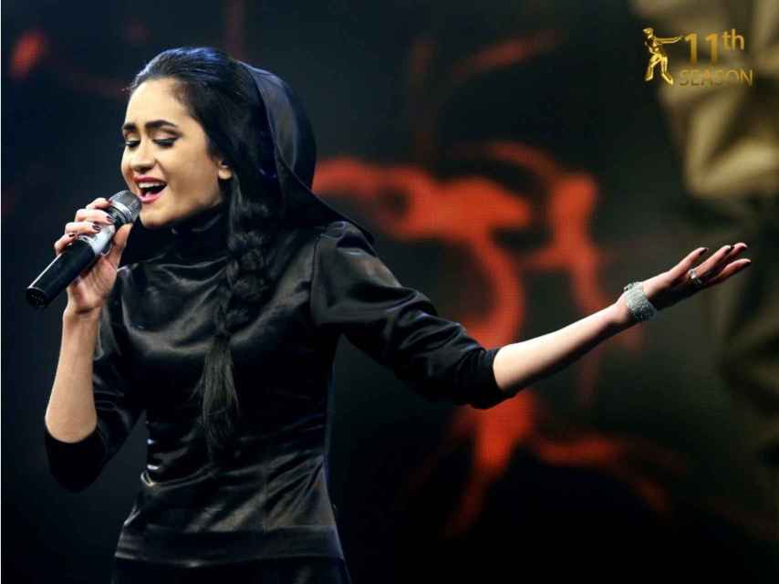 La cantante afgana Sahar Arian en una actuación del concurso