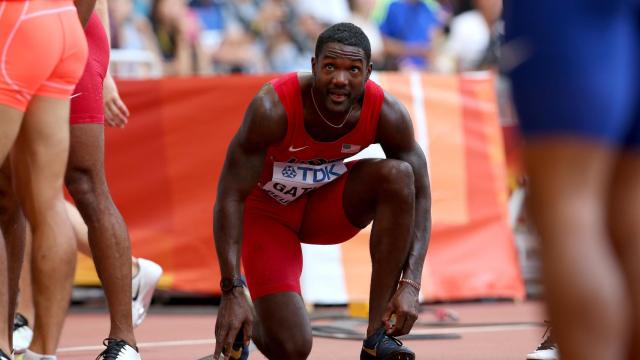 Justin Gatlin en los campeonatos mundiales de 2015 (Pekín).