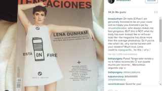 La portada de Tentaciones donde Lena Dunham aparece visiblemente más delgada de lo normal
