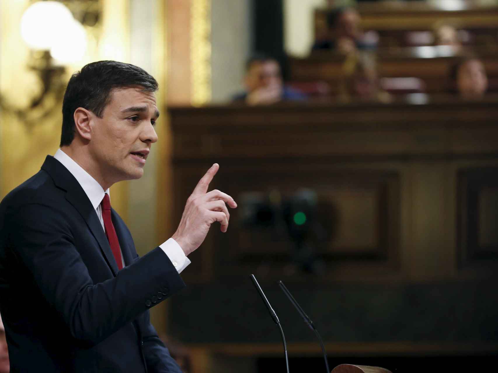 Pedro Sánchez durante su discurso.