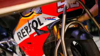 Detalle de las alas de la Honda RC213V de Marc Márquez.