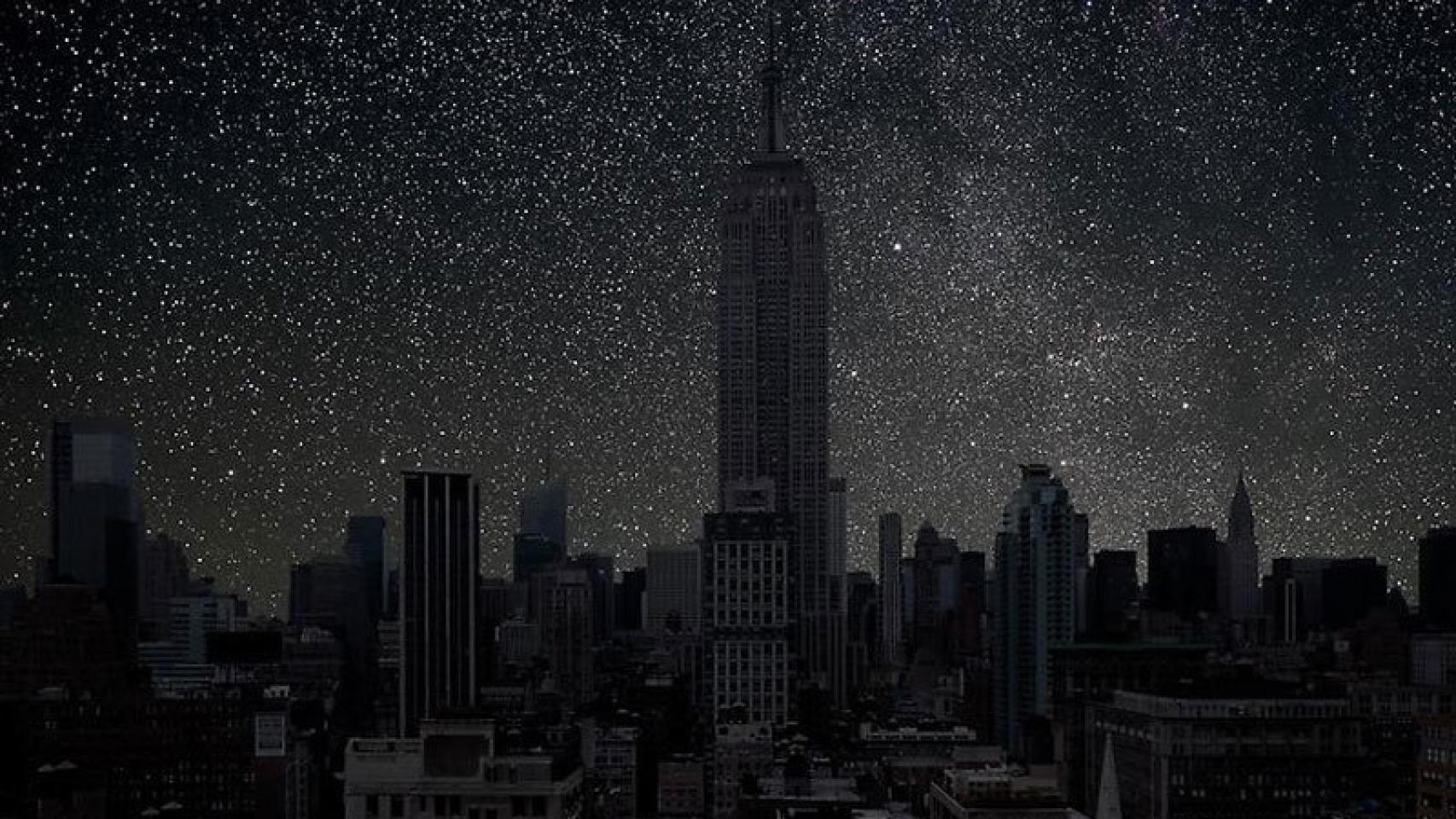 Vista nocturna de Nueva York.