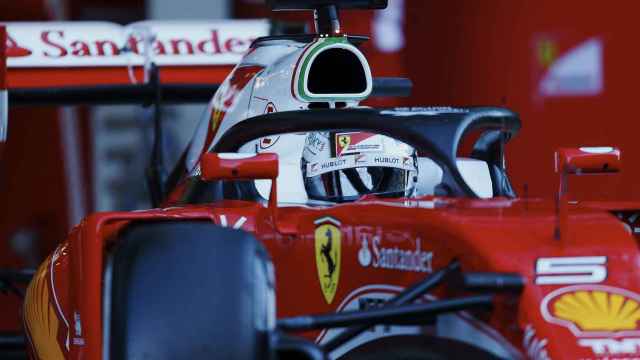 El Ferrari de Vettel con el nuevo sistema Halo
