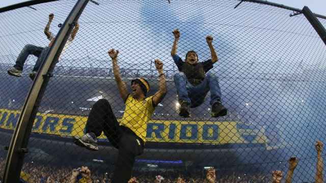 Aficionados de Boca Juniors en La Bombonera