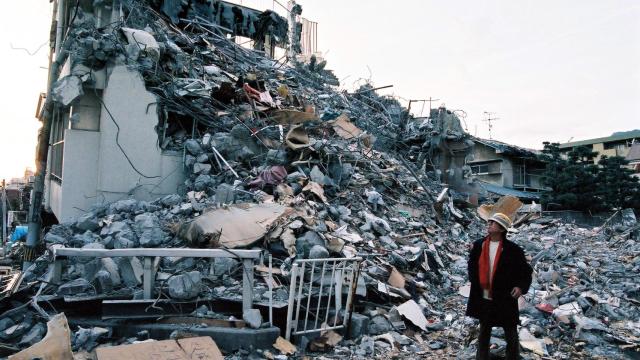 Secuelas del terremoto de Kobe, en 1995.