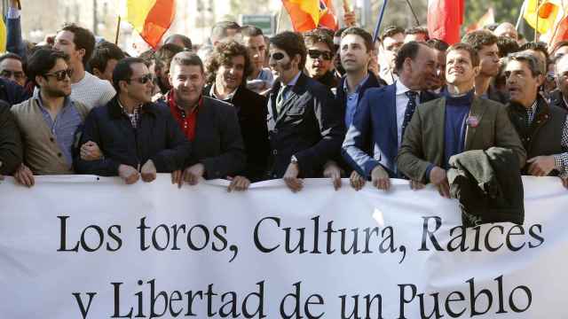 Cabecera de la manifestación en Valencia.