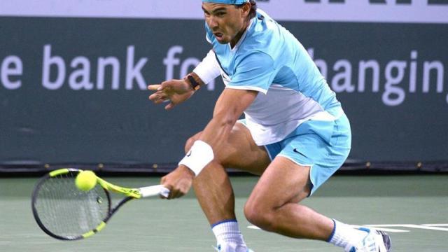 Rafael Nadal durante su partido contra Gilles Muller.