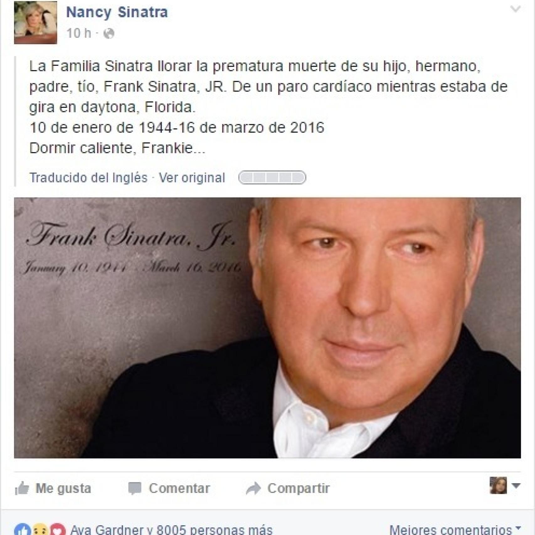 Frank Sinatra Jr Muere Queriendo Parecerse Al Padre