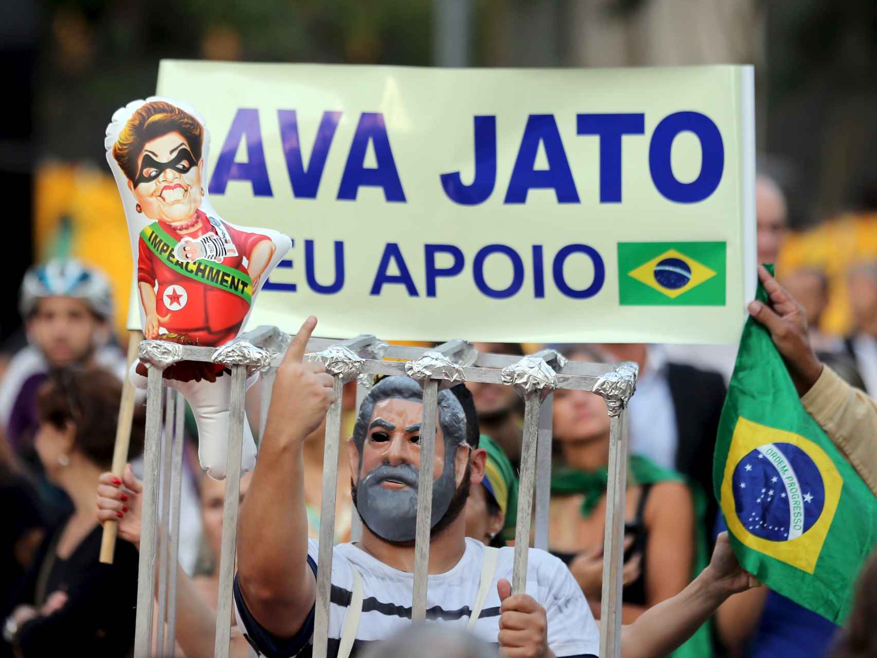 Una manifestación en contra de Rousseff y Lula en Sao Paulo.