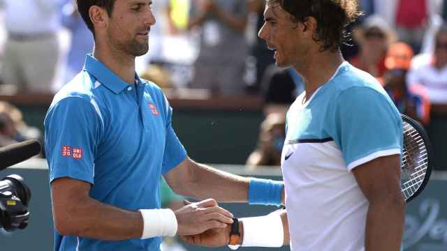 Djokovic y Nadal tras su semifinal en Indian Wells.