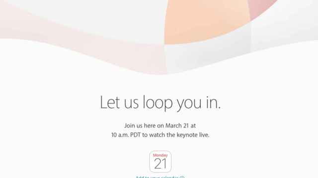 Invitación a la keynote de Apple.