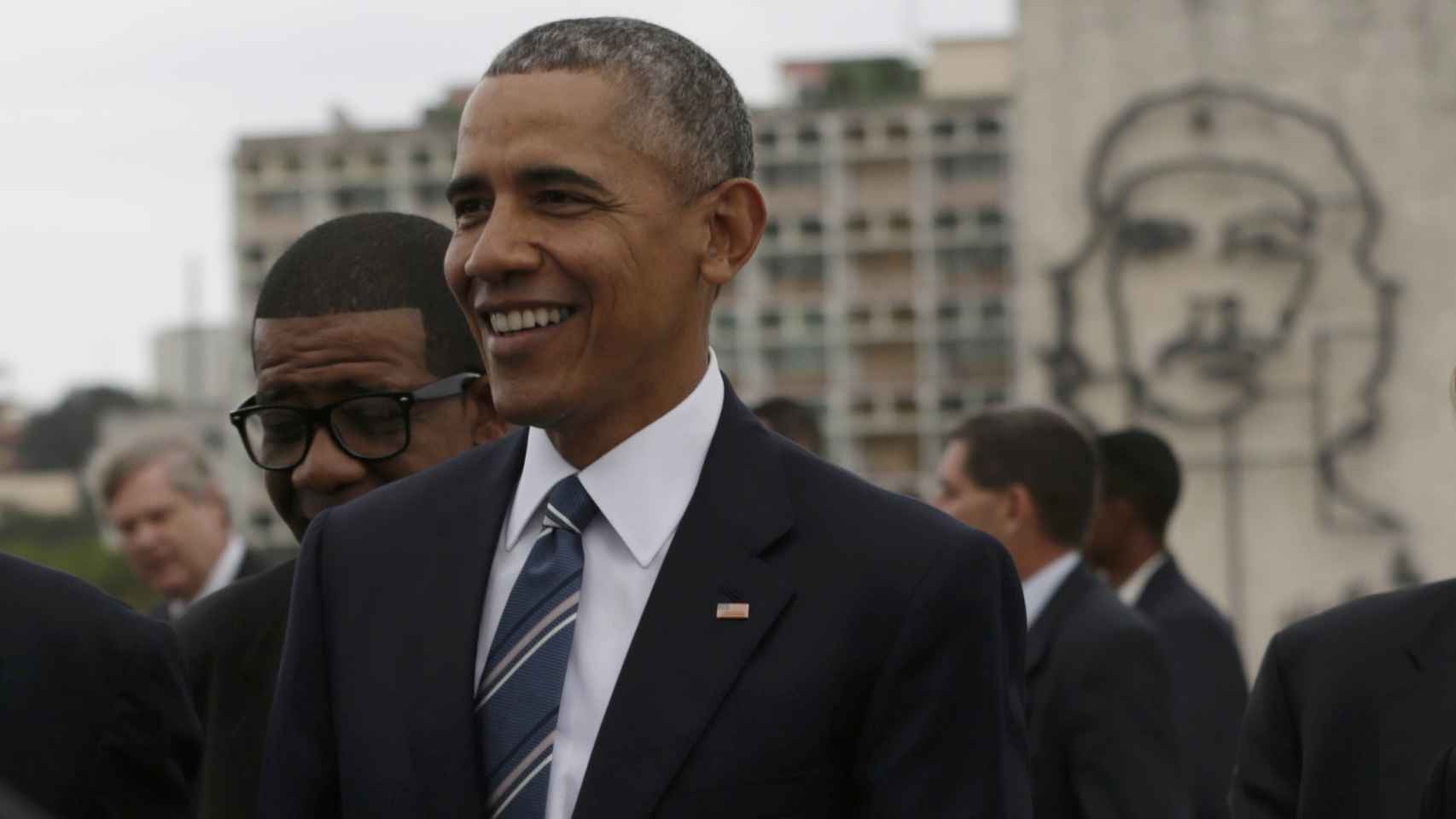 Obama, frente a la imagen del Che Guevara en la cubana plaza de la Revolución.