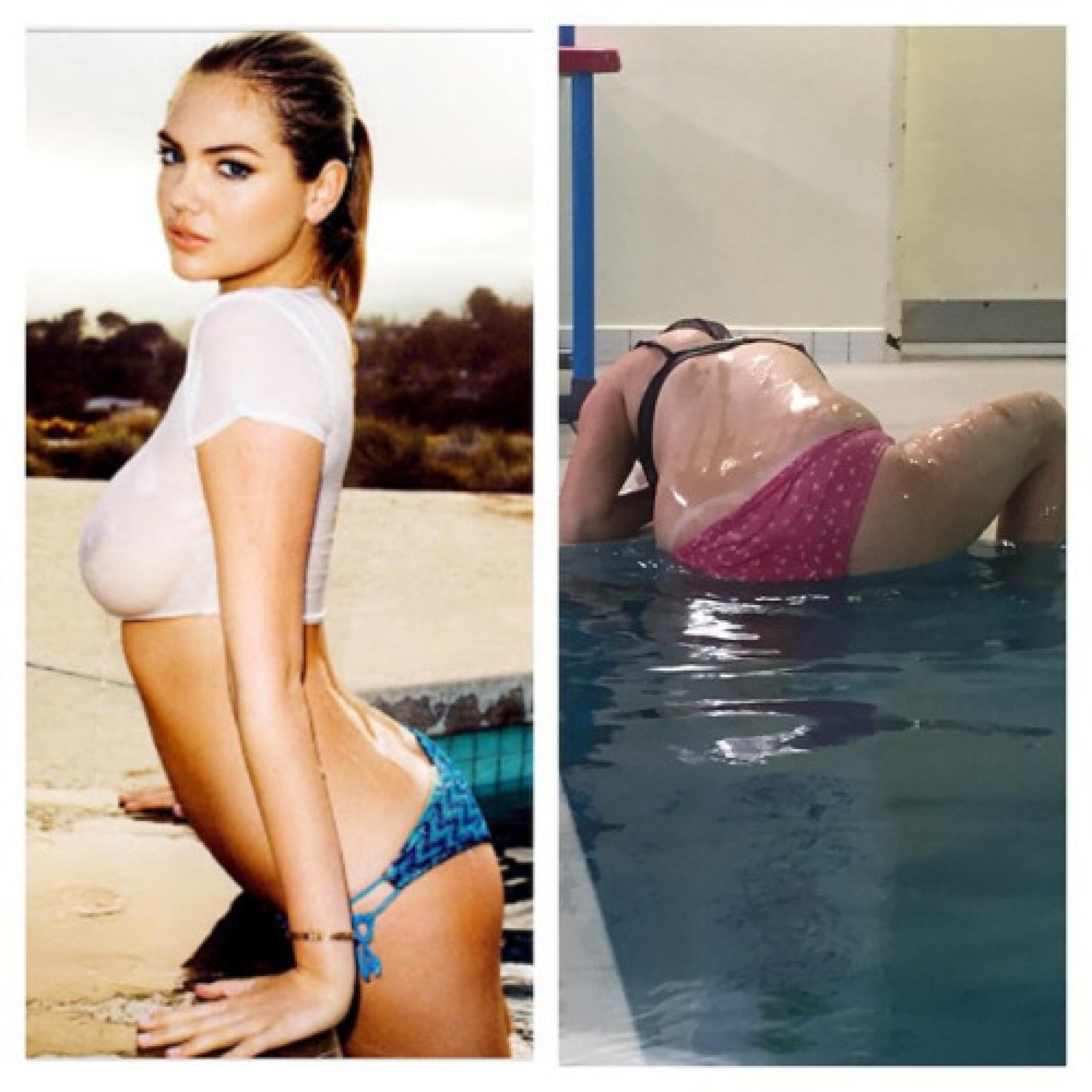 Kate Upton y Celeste Barber saliendo del agua
