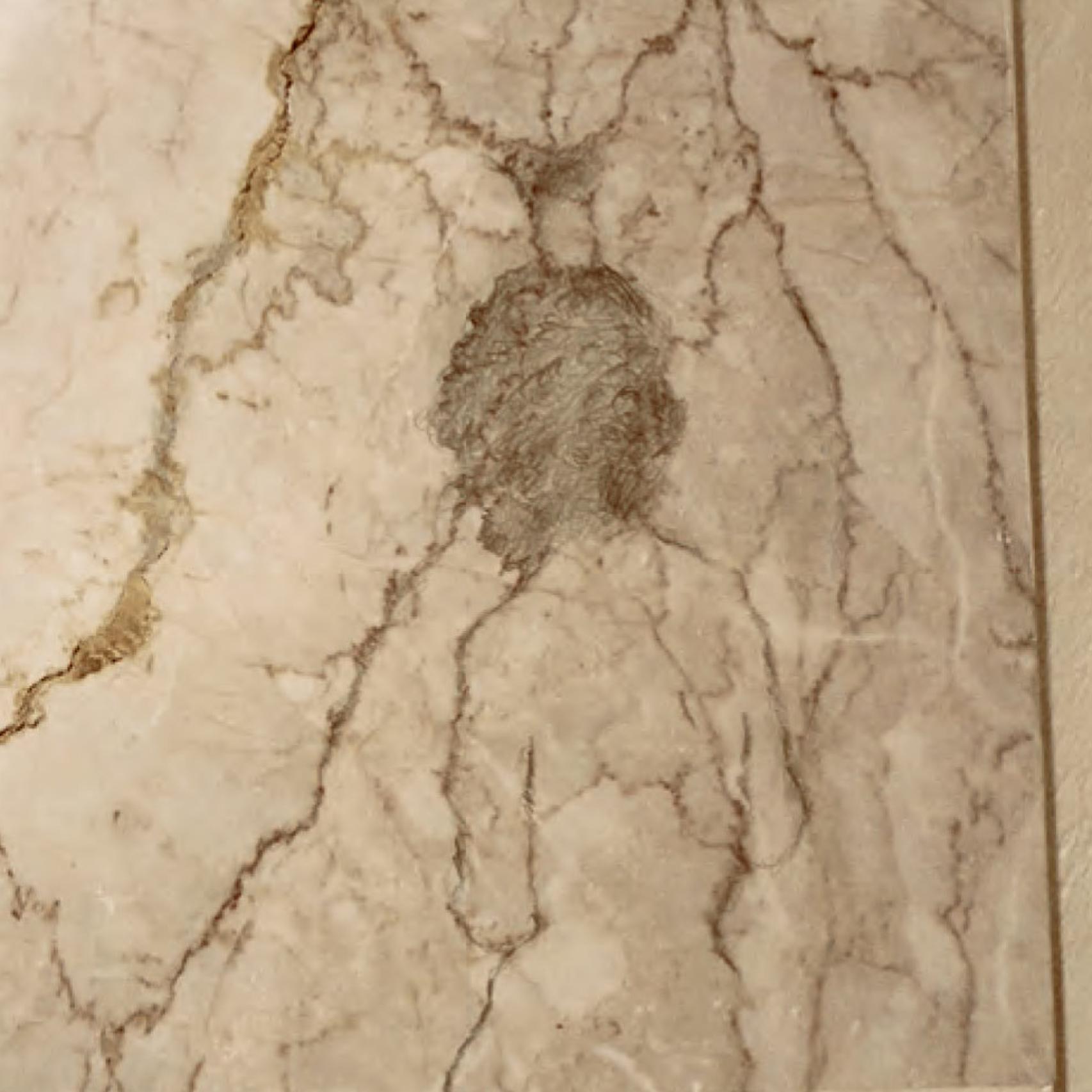 Una de las fotografías del mármol en el que Aute cierra figuras sexuales.