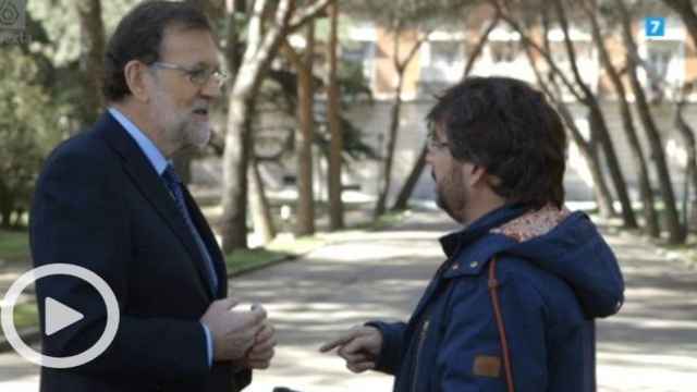 Rajoy y Evolé, durante el programa.