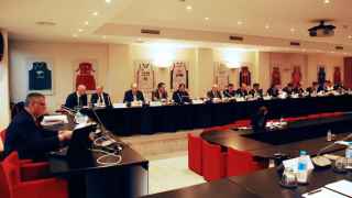 Un momento de la Asamblea General de la ACB celebrada este lunes.