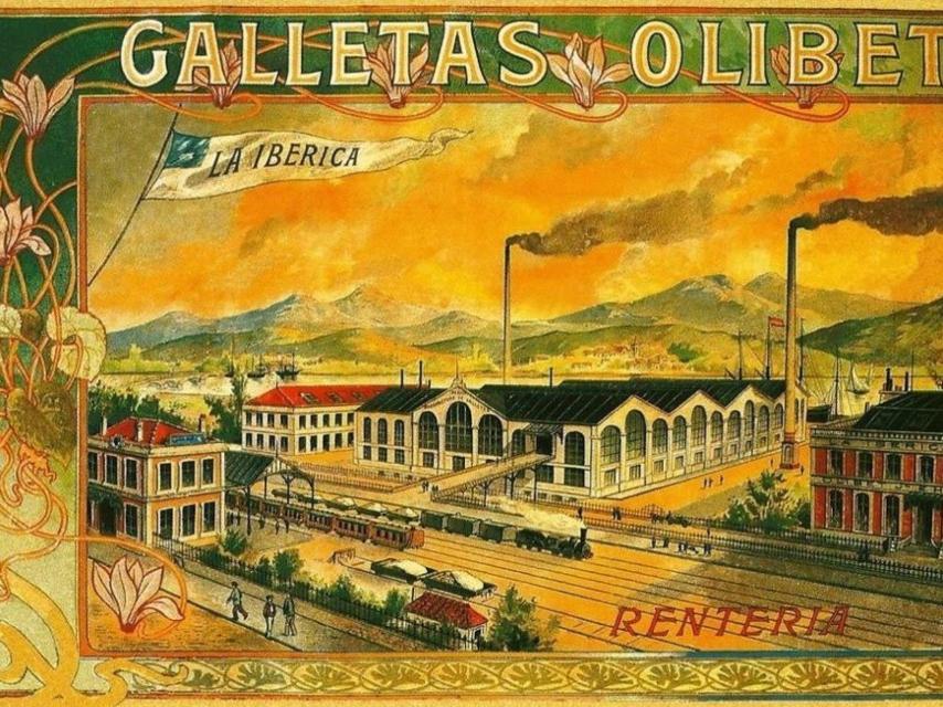 Publicidad de la fábrica de galletas Olibet.