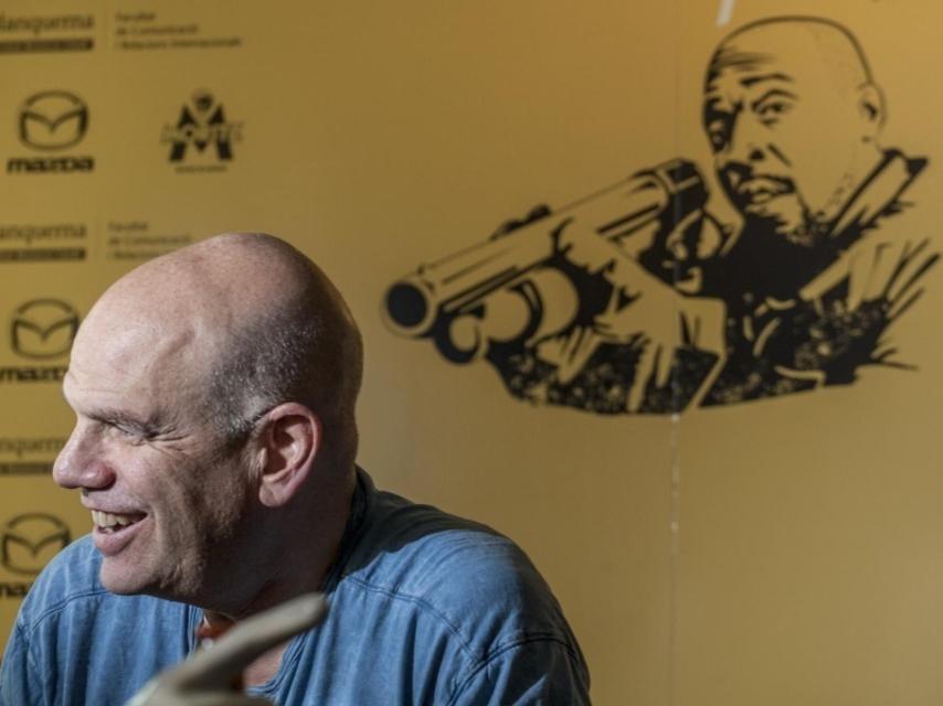 El guionista durante su visita a Barcelona.