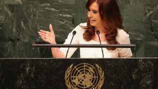 La expresidenta argentina durante un discurso en la sede de la ONU.