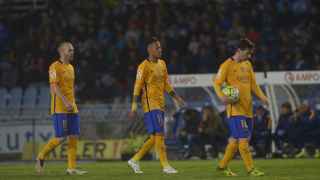 Iniesta, Messi y Neymar, cabizbajos en Anoeta