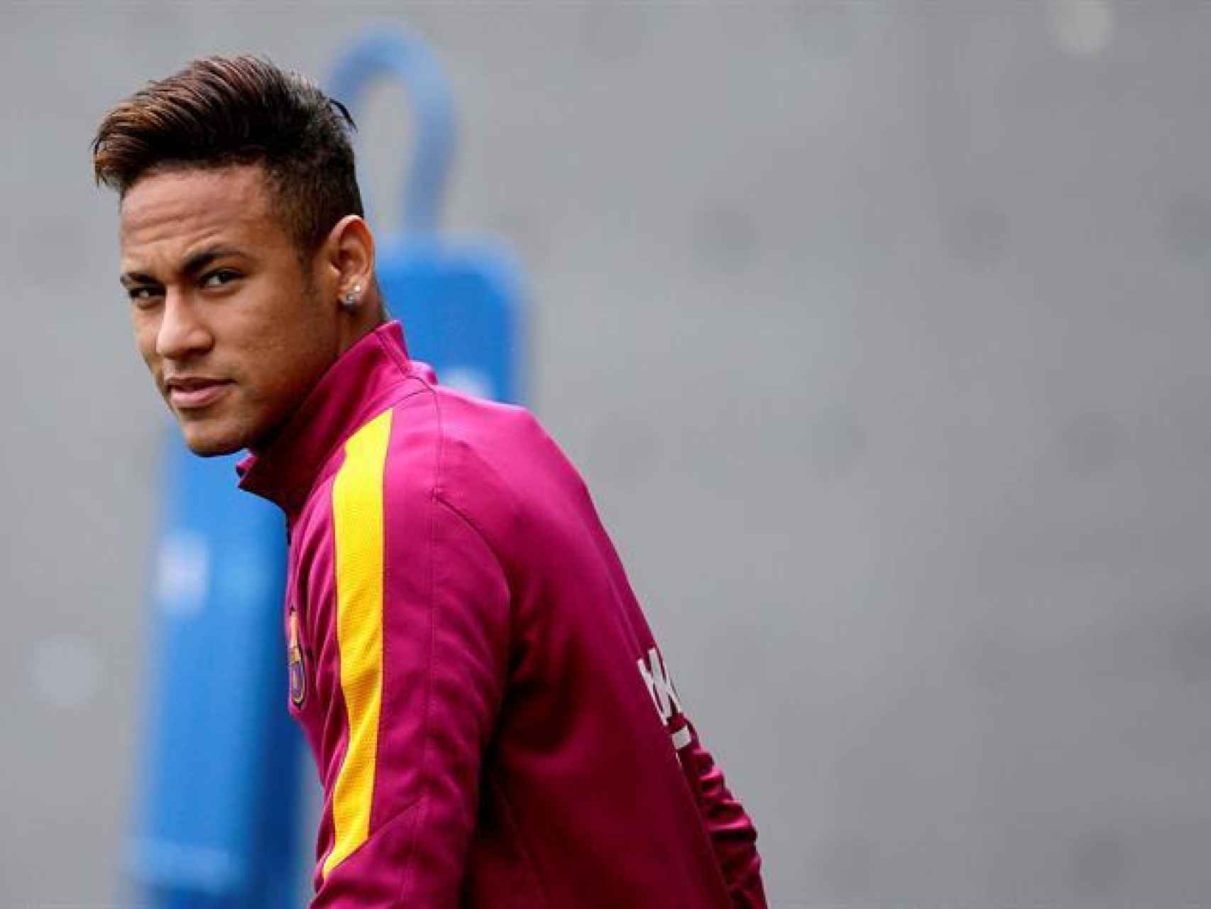 Neymar, durante el entrenamiento del Barcelona.