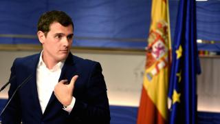 Albert Rivera, en su rueda de prensa sorpresa de este lunes.