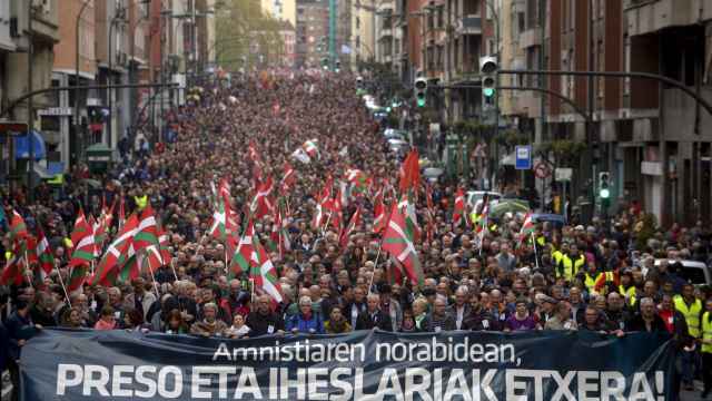 Manifestación celebrada en Bilbao, en abril de este año, a favor de los presos de ETA.