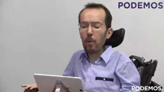 Pablo Echenique durante la rueda de prensa para dar a conocer los resultados de la consulta