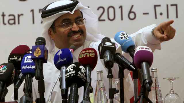 El ministro cataría Al-Sada, en la rueda de prensa de la OPEP.