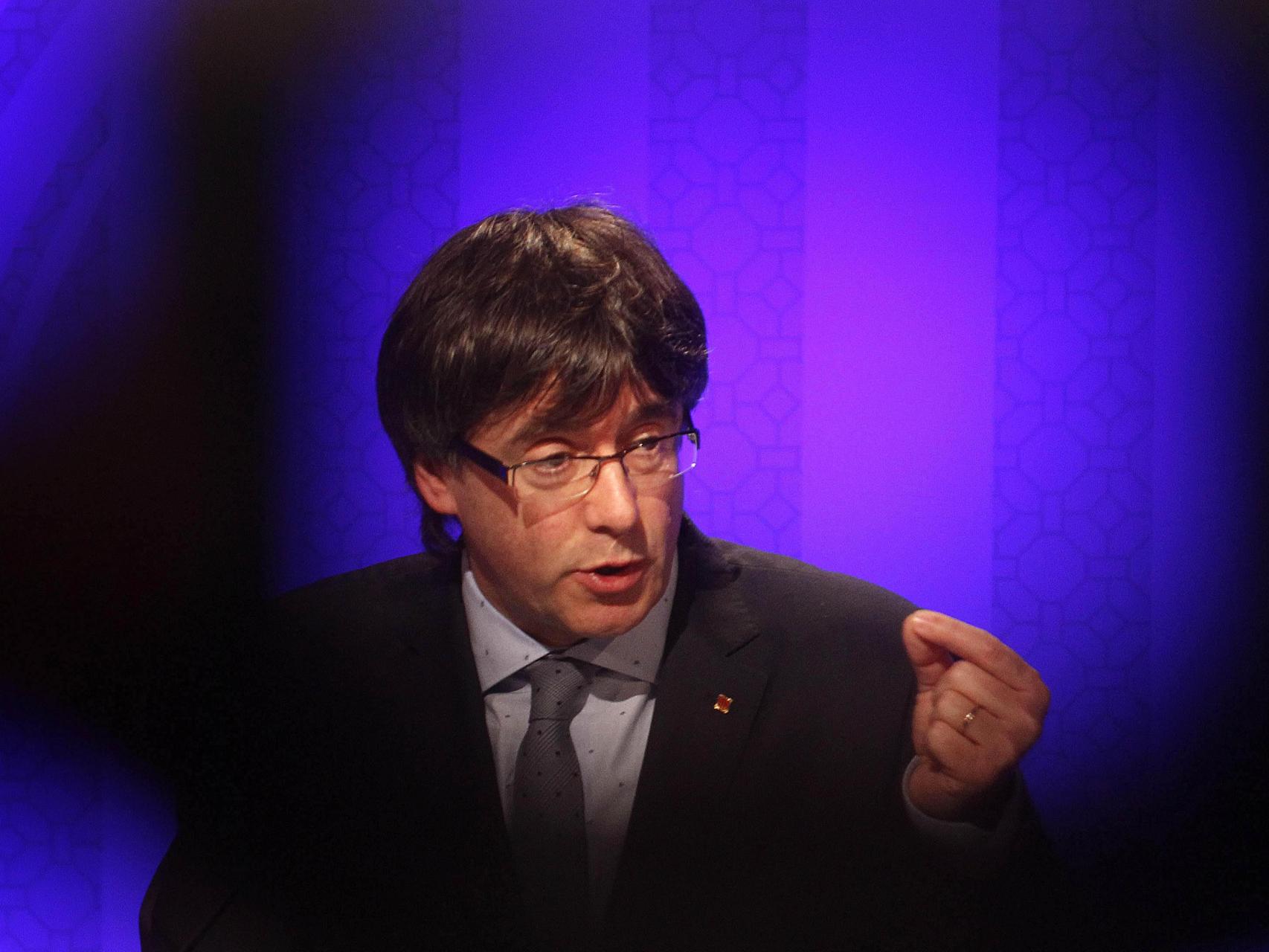Puigdemont, durante la rueda de prensa posterior a la reunión del ejecutivo catalán.
