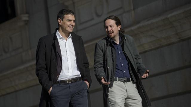 Pedro Sánchez y Pablo Iglesias en una de sus reuniones.