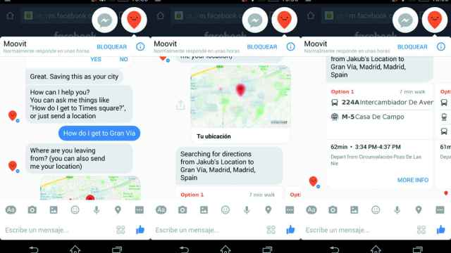 Moovit ya permite buscar transporte público desde Messenger