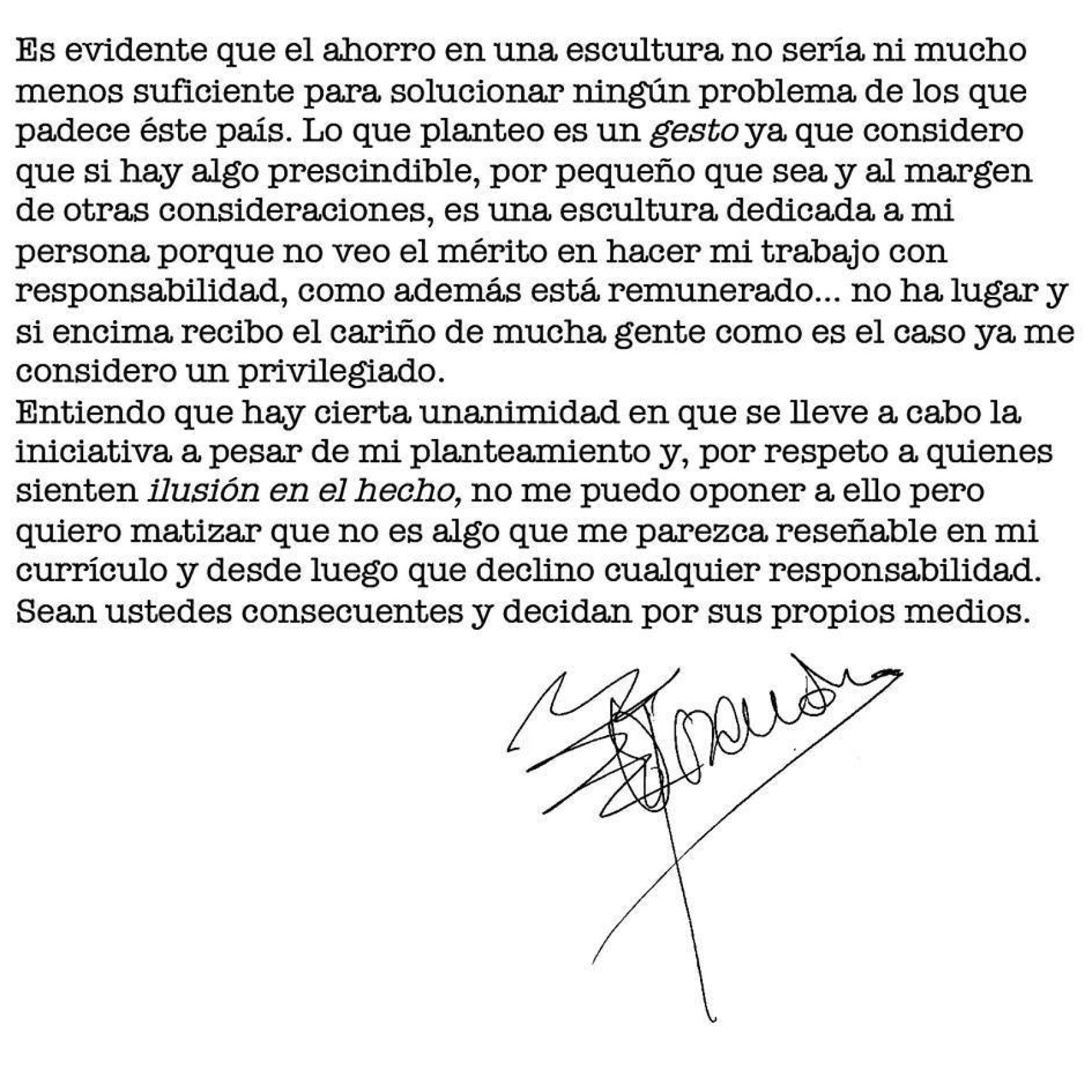 Segunda nota de Rosendo, matizando sus razones