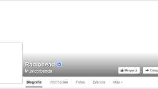 Así ha quedado la página de Facebook de Radiohead