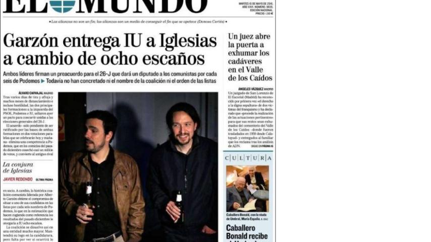 Alberto Garzón se venga de 'El Mundo' por publicar su foto de fiesta con Pablo Iglesias
