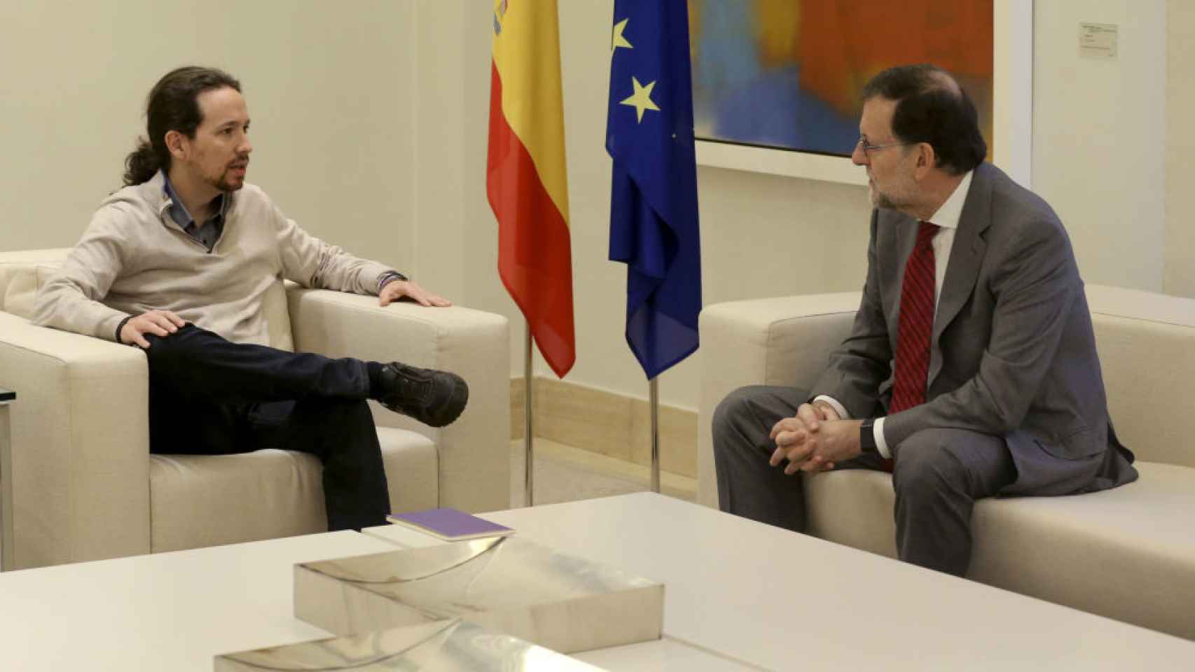 Mariano Rajoy junto con Pablo Iglesias.