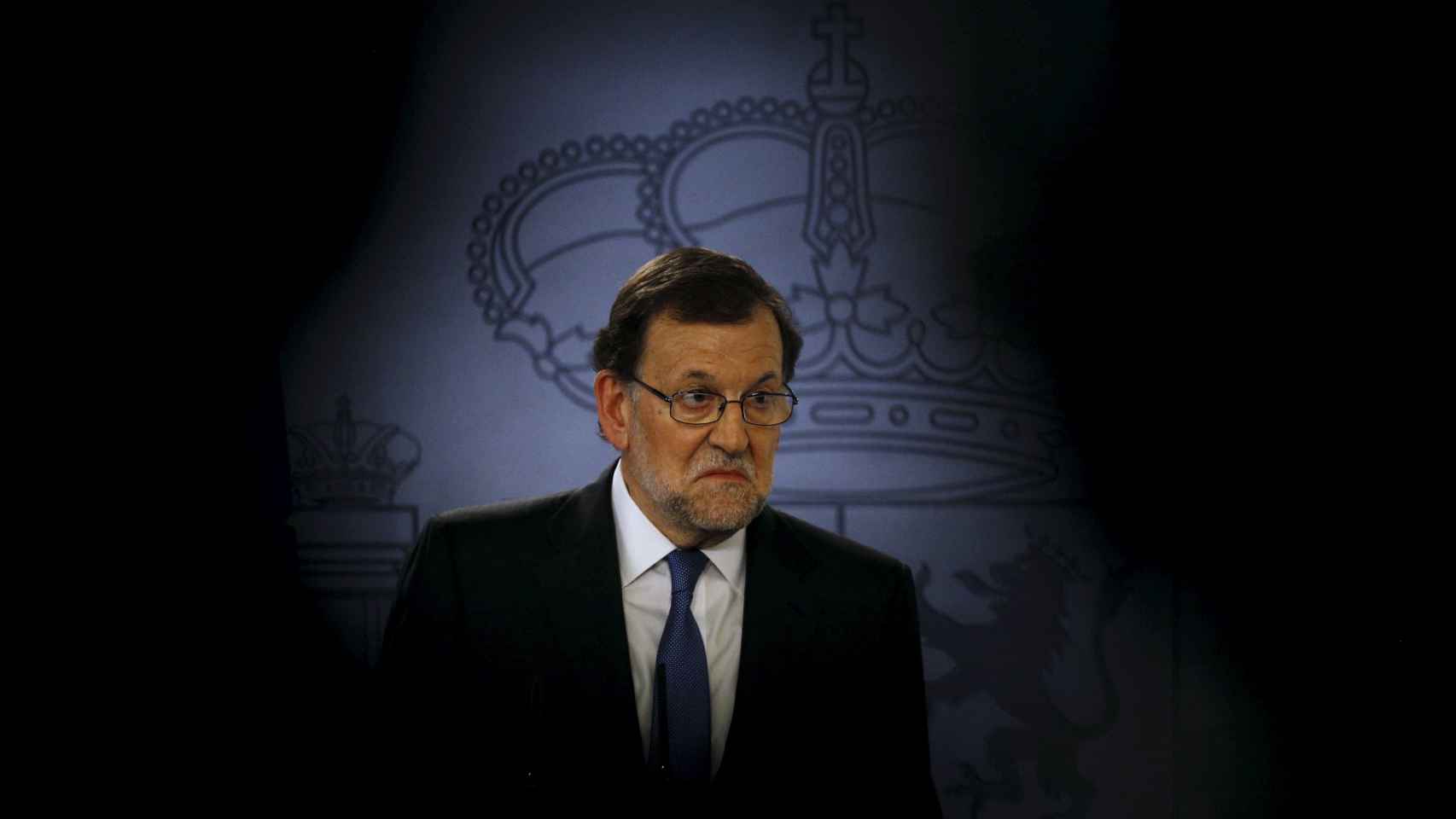 Mariano Rajoy en una rueda de prensa en Moncloa.