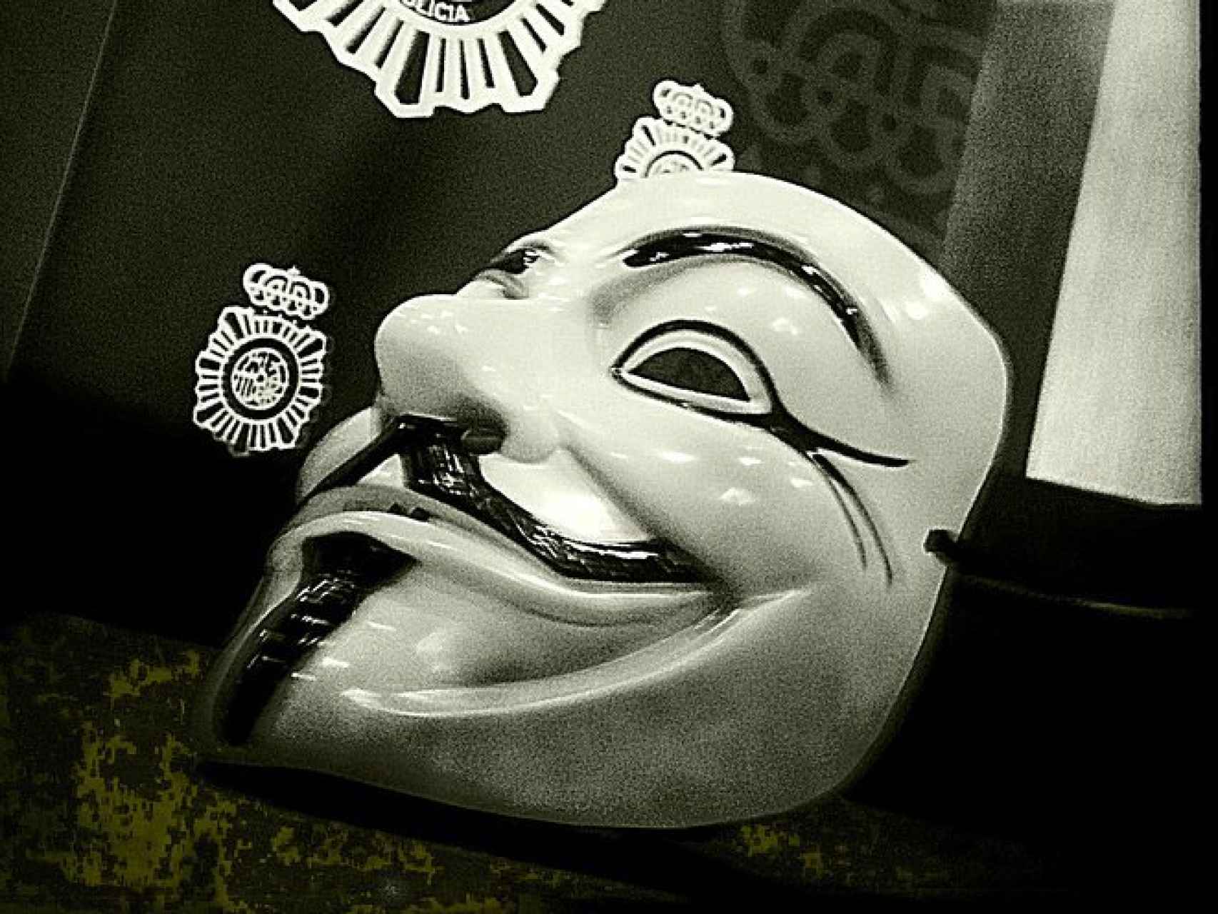 Imagen de una careta de Guy Fawkes, símbolo de Anonymous.