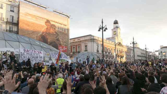 La Puerta del Sol de Madrid, en la conmemoración del 15-M.